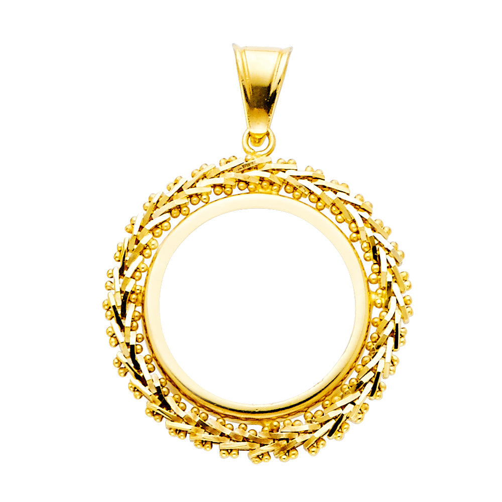 14K Yellow Gold 2.5 Pesos Bola Pendant