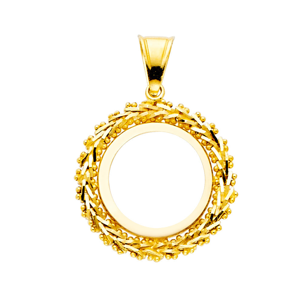 14K Yellow Gold 2 Pesos Bola Pendant