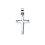 14K White Gold Latin Cross Pendant