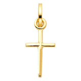 14K Yellow Gold Solid Latin Cross Pendant