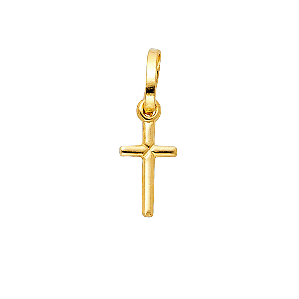 14K Yellow Gold Latin Solid Cross Pendant