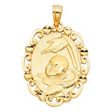 14K Yellow Gold Oval Baptism Pendant