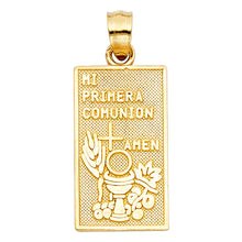 Load image into Gallery viewer, 14K Yellow Gold Rectangle Communion Pendant