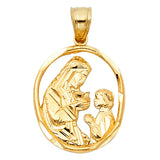 14K Yellow Gold Oval Communion Pendant