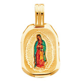 14K Yellow Gold Virgin De Guadalupe Picture Pendant