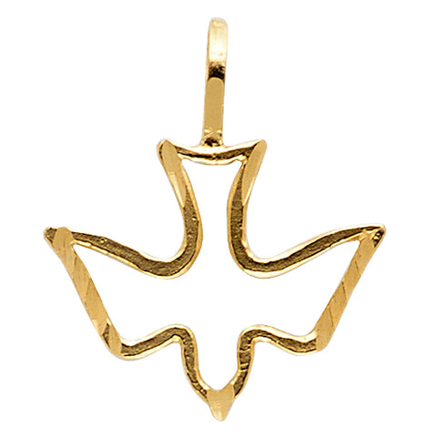 14K Yellow Gold 17mm Espiritu Santo Dove Pendant