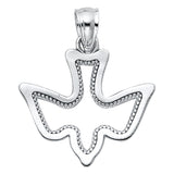 14K White Gold Espiritu Santo Dove Pendant