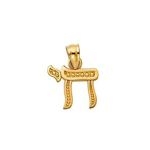 14K Yellow Gold Chai Symbol Pendant