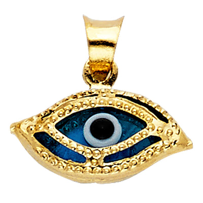 14K Yellow Gold Evil Eye Pendant