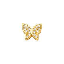 Load image into Gallery viewer, 14K Yellow Gold CZ Butterfly Pendant