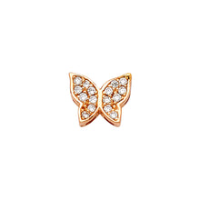 Load image into Gallery viewer, 14K Pink Gold CZ Butterfly Pendant