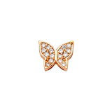 14K Pink Gold CZ Butterfly Pendant