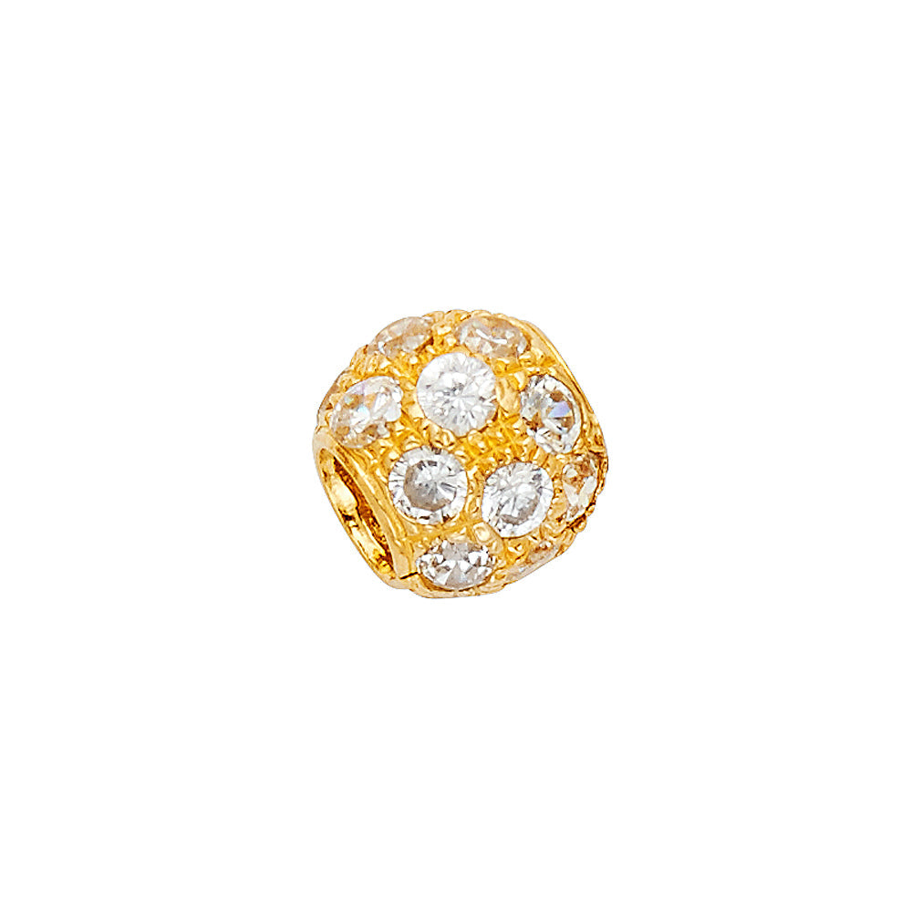 14K Yellow Gold CZ Sphere Pendant