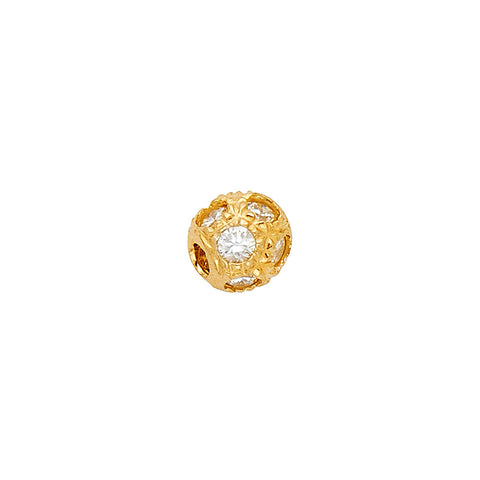 14K Yellow Gold 6mm CZ Sphere Pendant