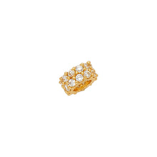 Load image into Gallery viewer, 14K Yellow Gold CZ 2 Row Tiny Pendant