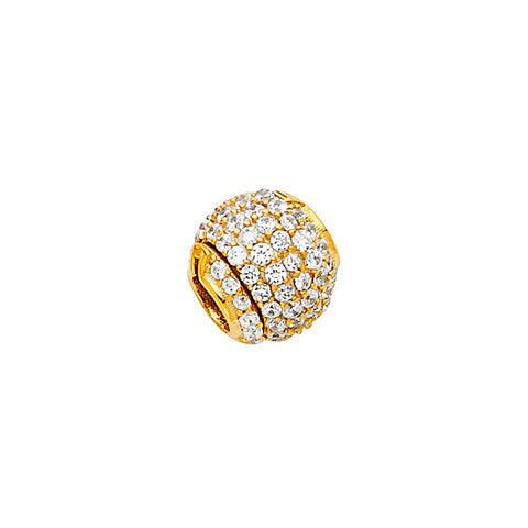 14K Yellow Gold 8mm CZ Sphere Pendant