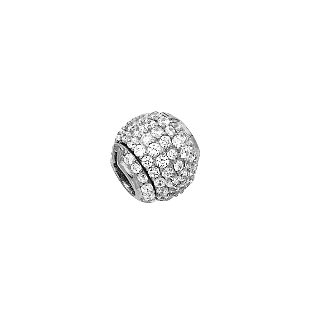 14K White Gold CZ Sphere Pendant