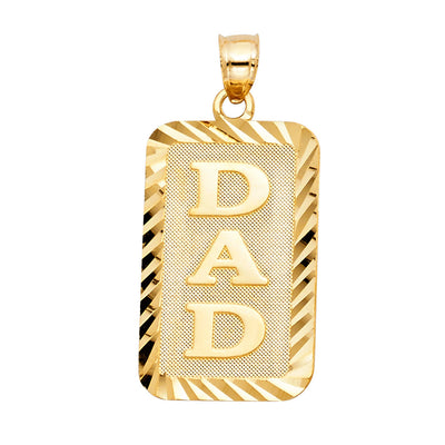 14K Yellow Gold Dad Pendant