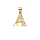 14K Two Tone Gold Initial Pendant