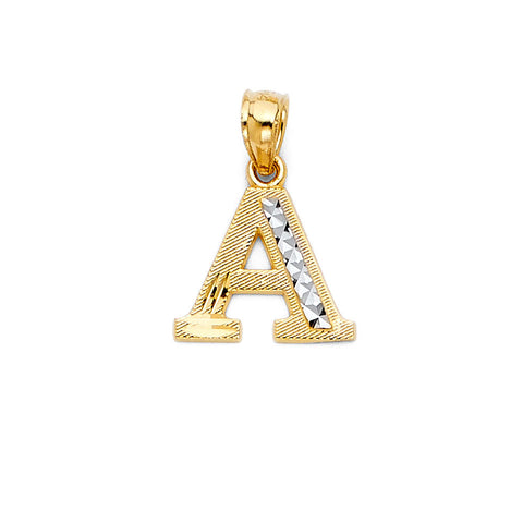 14K Two Tone Gold Initial Pendant