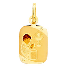 Load image into Gallery viewer, 14K Yellow Gold First Communion Boy Picture Pendant