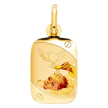 Load image into Gallery viewer, 14K Yellow Gold Rectangle Baptism Picture Pendant