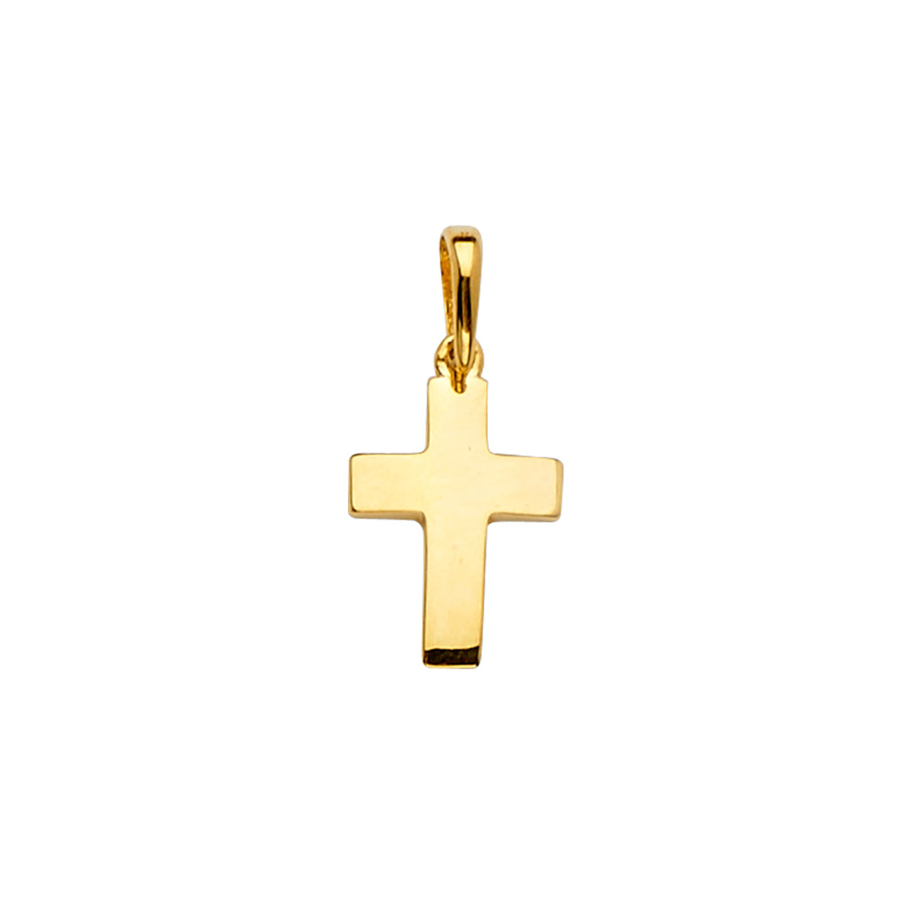 14K Yellow Gold 10mm Cross Pendant