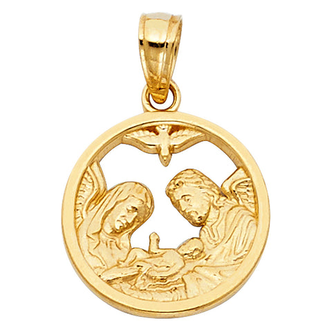 14K Yellow Gold Baptism Cut Out Pendant