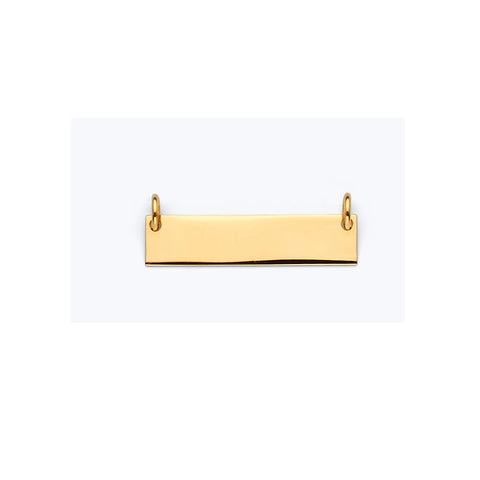 14K Yellow Gold 25mm Rectangle Plain ID Pendant For Necklace