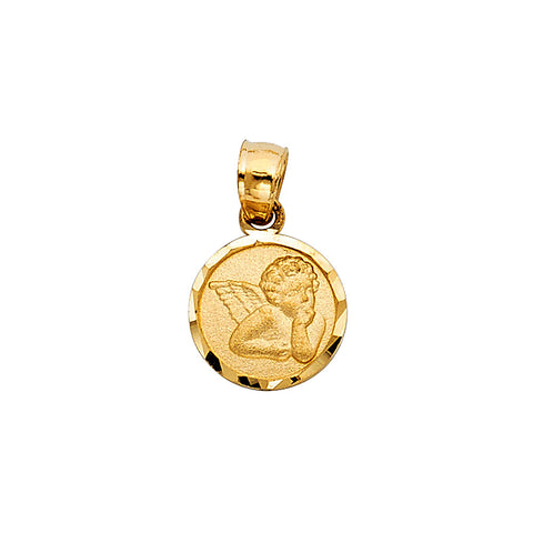 14K Yellow Gold Small Angel Pendant