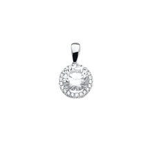 Load image into Gallery viewer, 14K White Gold CZ Pendant Or Set