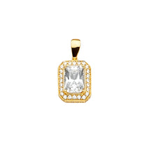 Load image into Gallery viewer, 14K Yellow Gold Rectangle CZ Pendant Or Set