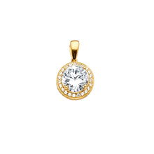 Load image into Gallery viewer, 14K Yellow Gold Round CZ Pendant Or Set