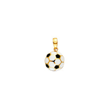 Load image into Gallery viewer, 14K Yellow Gold 11mm Enamel Soccer Ball