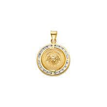 Load image into Gallery viewer, 14K Yellow Gold CZ Round Medusa Pendant