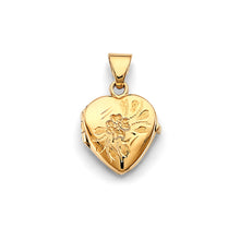 Load image into Gallery viewer, 14K Yellow Gold Heart Flower Locket Pendant