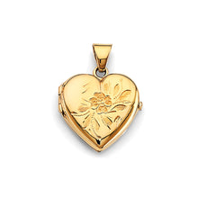 Load image into Gallery viewer, 14K Yellow Gold Flower Heart Locket Pendant