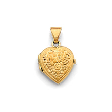 Load image into Gallery viewer, 14K Yellow Gold Heart Flowers Locket Pendant