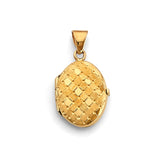 14K Yellow Gold Oval Locket Pendant