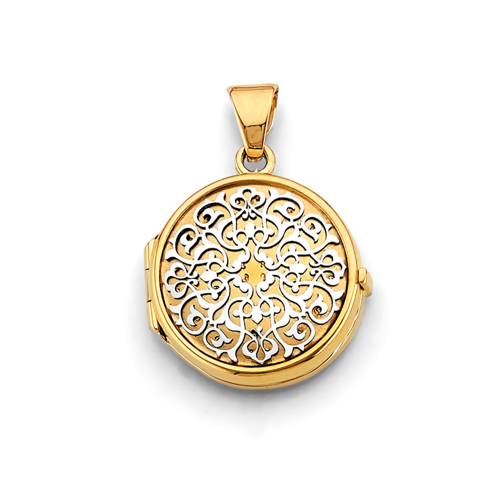 14K Yellow Gold Round Celtic Locket Pendant