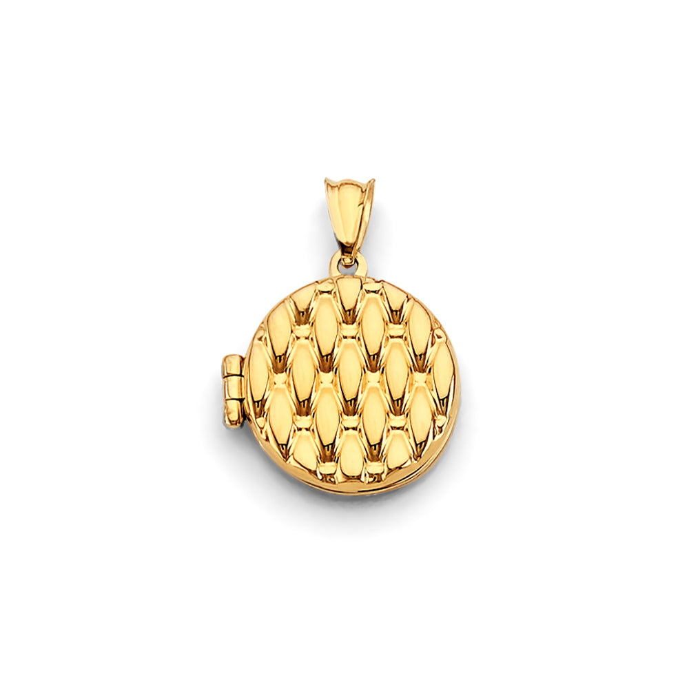 14K Yellow Gold Round Locket Pendant