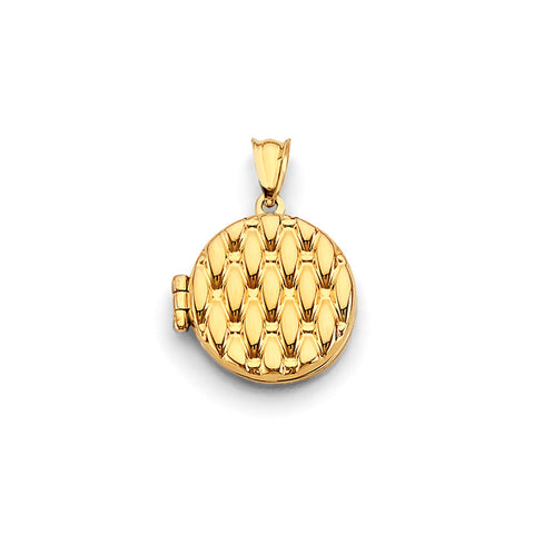 14K Yellow Gold Round Locket Pendant