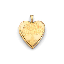 Load image into Gallery viewer, 14K Yellow Gold Heart Family Tree Locket Pendant