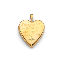 Load image into Gallery viewer, 14K Yellow Gold Heart Love Sign Locket Pendant