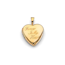 Load image into Gallery viewer, 14K Yellow Gold Love Sign Heart Locket Pendant