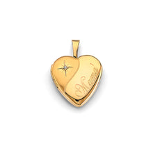 Load image into Gallery viewer, 14K Yellow Gold Heart Mom Locket Pendant With Diamond