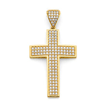 Load image into Gallery viewer, 14K Yellow Gold 25mm CZ Cross Pendant