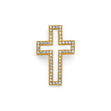 14K Yellow Gold CZ Open Cross Pendant