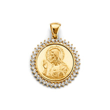 Load image into Gallery viewer, 14K Yellow Gold CZ Round Jesus Christ Pendant