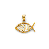 14K Yellow Gold Jesus Pendant